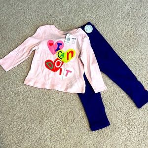 Cute Long Sleeve Shirt 12-18 Months and Super Cozy Lined Leggings 12-24 Months